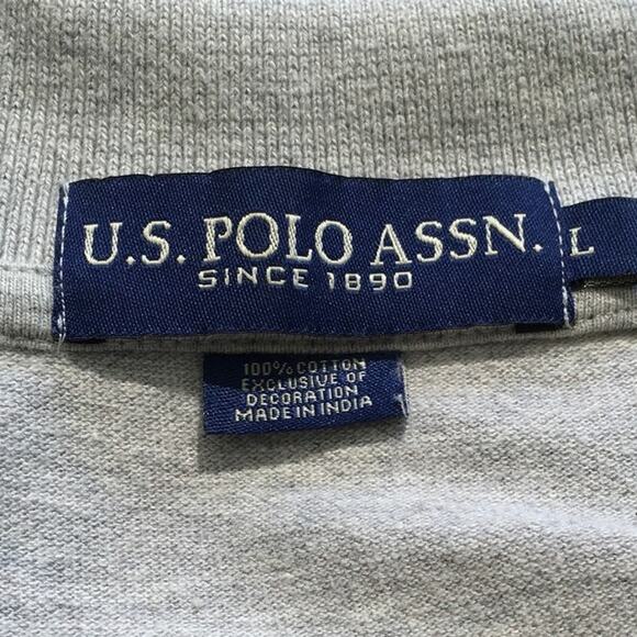 US Polo Assn. Light Gray Polo Shirt Size L - Classic, Casual, Preppy - Picture 3 of 6